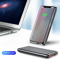 Baseus 10000mAh QI Wireless Charger Power Bank For iPhone Samsung PD + QC3.0 Fast Charging USB Powerbank External Battery Pack