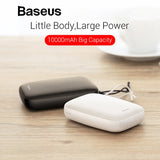 Baseus 10000mAh Mini Power Bank For iPhone Samsung Huawei Xiaomi Powerbank Portable USB Charging Power Bank External Battery