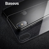 Baseus Front Glass + Back Film Screen Protector For iPhone X Tempered Glass 0.3mm Ultra Thin 100% Pure Glass Protective Film 9H
