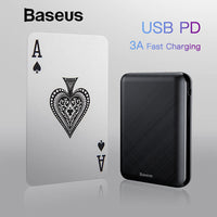 Baseus 10000mAh USB PD 3A Fast Charging Power Bank For iPhone Xs Xs Max USB Charging Powerbank For Samasung Xiaomi Huawei Bank