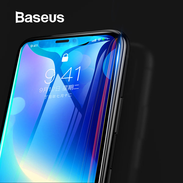 Baseus 0.3MM 7D Surface Screen Protector For iPhone X Glass 9H Thin Anti Blue Light Tempered Glass For iPhone X Protective Glass