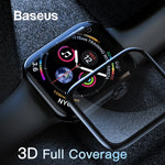 Baseus 0.3mm Protective Glass For Apple Watch 4 Full Coverage Tempered Glass For iWatch 4 Screen Protector Scratch Proof Film 9H