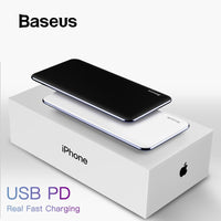 Baseus USB PD Fast Charging Power Bank For iPhone Xs Xs Max XR 2018 X 8 8 Plus Powerbank 3A Quick Charge USB Type C Power Bank